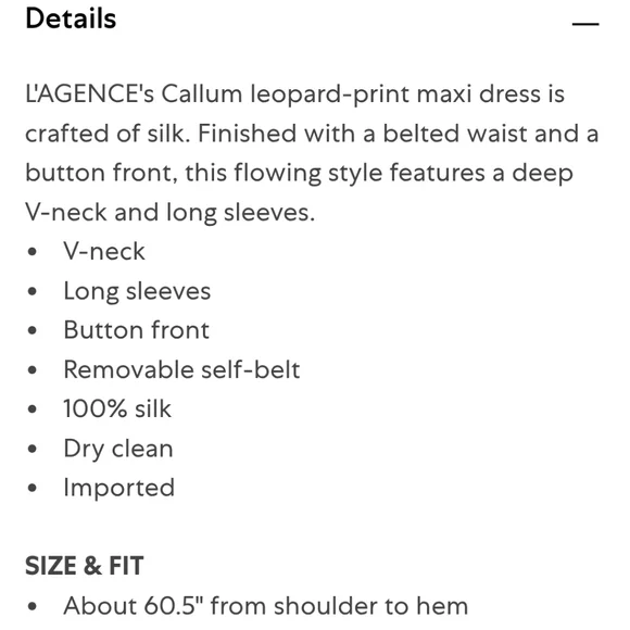 L'AGENCE Callum Leopard Print Sheer Silk Maxi Dress NWOT - Picture 11 of 11